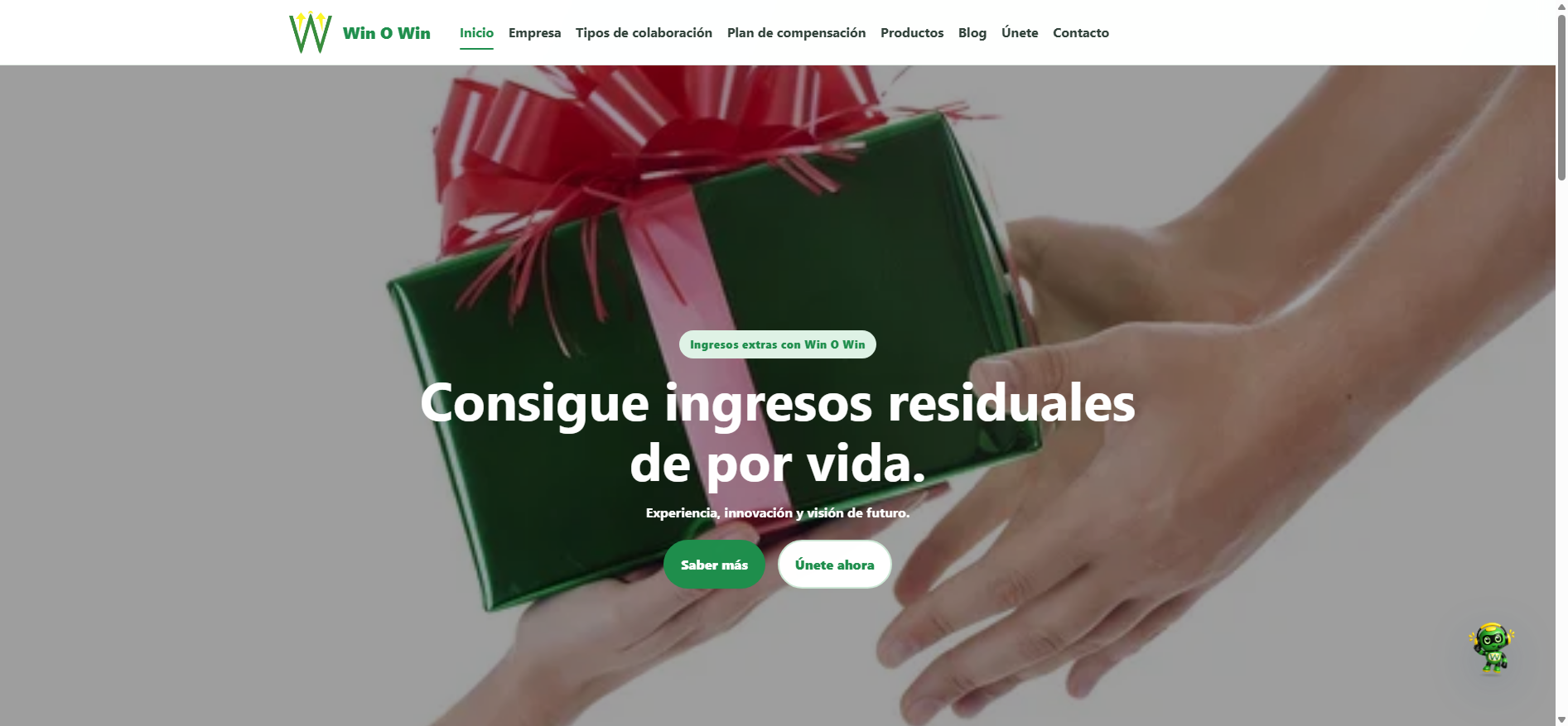 Captura de una web corporativa desarrollada para Win o Win